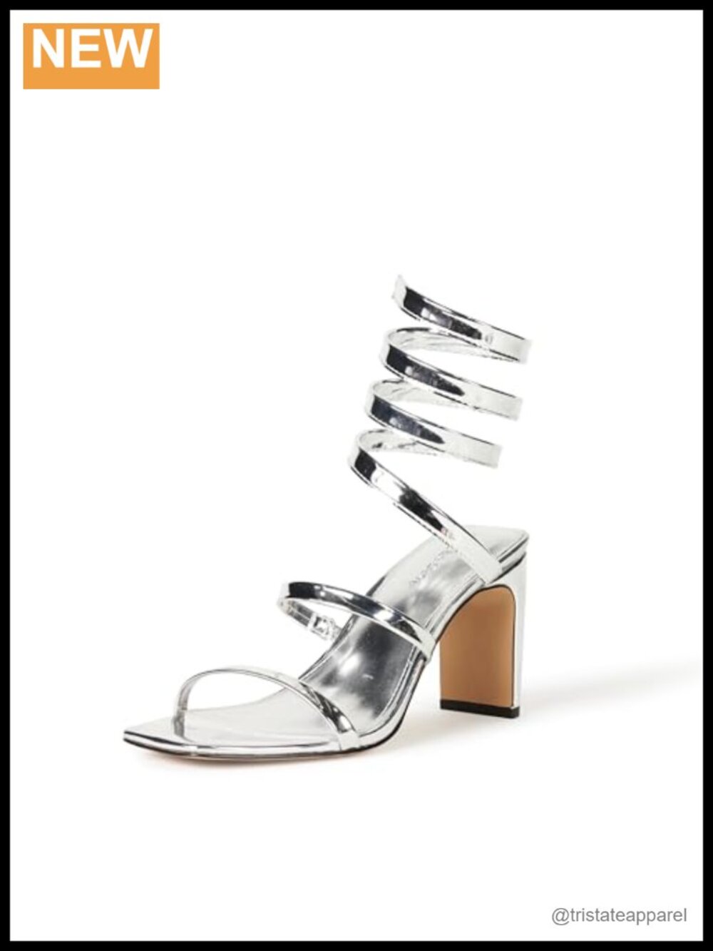 Spiral Heeled Sandal with Kitten Heel and Ankle Strap for Wedding